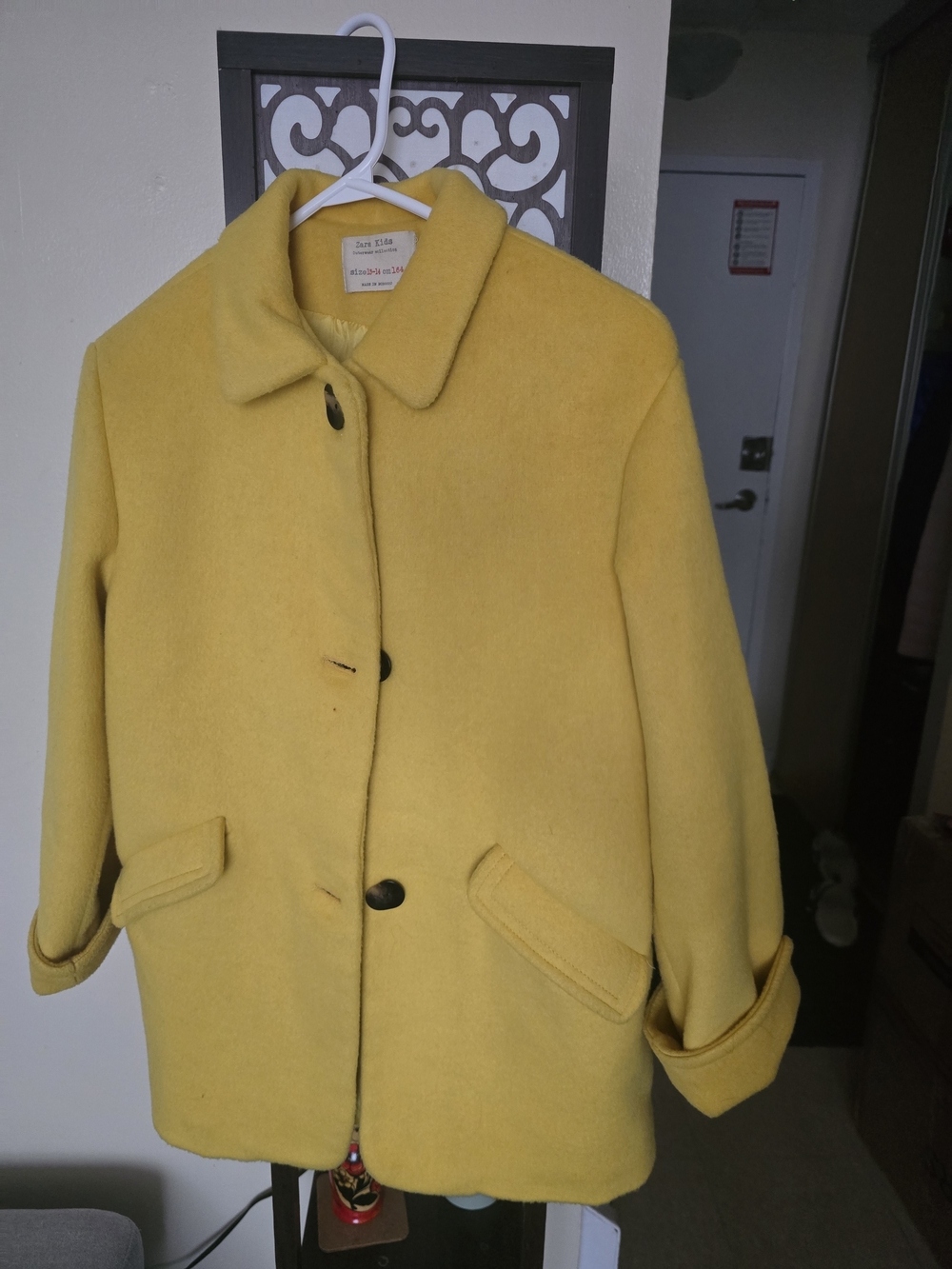 Yellow Wool Blend Coat - Girls - Picture 3 of 3